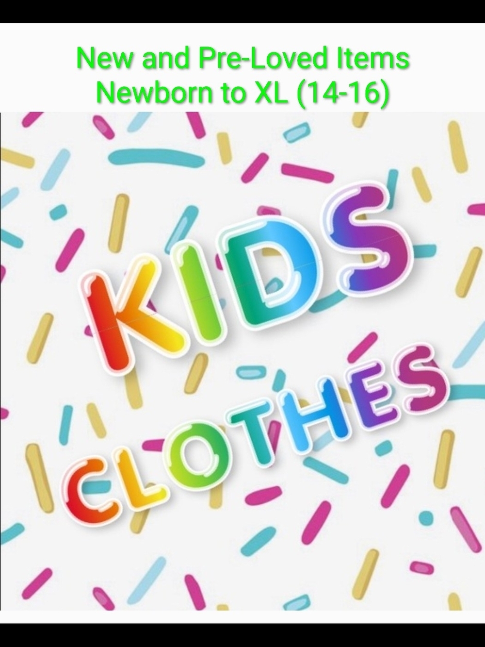 Kids Clothes Colorful Graphic Sign